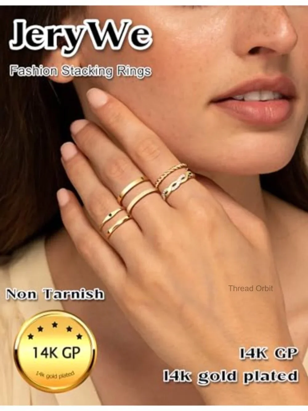 6 Pcs Stainless Steel Stackable Rings Set Knuckle Rings Wedding Bands